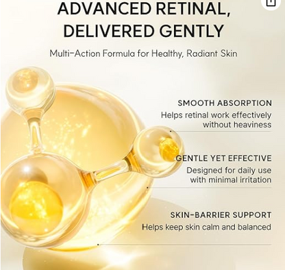 Arencia Retinal Serum, Advanced Night Serum with Retinal, Caffeine and Ectoin, Pore Refining and Firming Formula, 1.01 fl oz