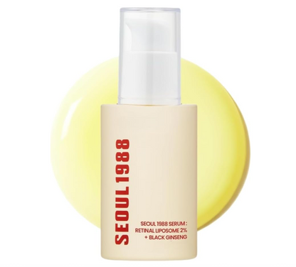 SEOUL 1988 Retinal Serum – Formulated with Advanced Retinal Liposome 2% and 58% Black Ginseng Extract | Fine Lines and Skin Texture Care Serum | Korean Skincare, 30ml / 1.01 fl oz