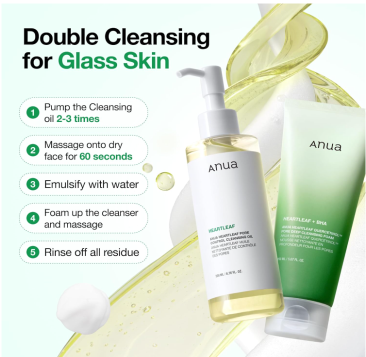 Anua Heartleaf Pore Control Cleansing Oil, Oil Cleanser for Face, Makeup Blackhead Remover, Korean Skin Care 6.76 fl oz(200ml) (original)